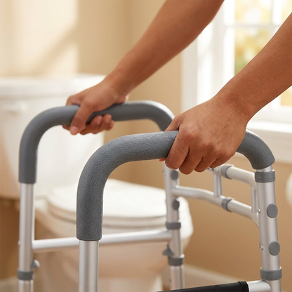 Foldable Toilet Safety Rail benefit close-up
