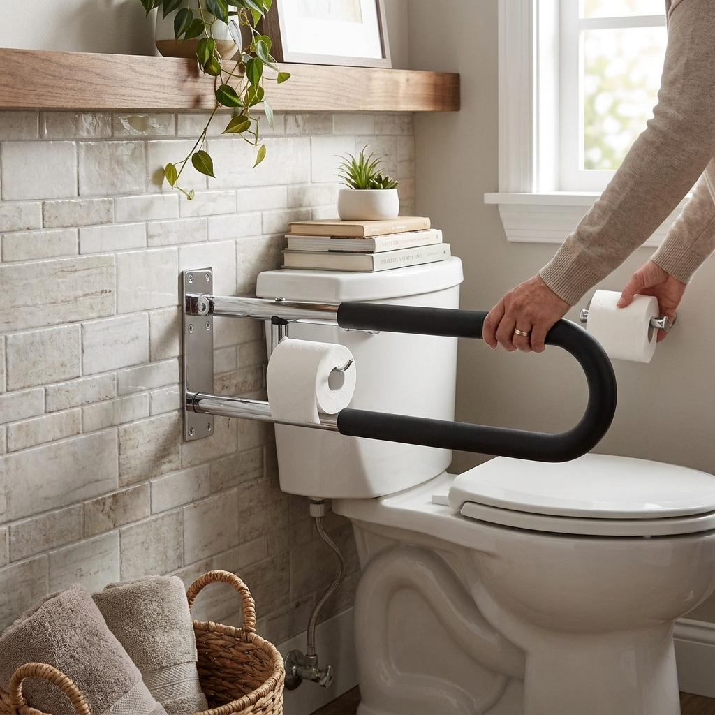Flip-Up Toilet Grab Bar lifestyle