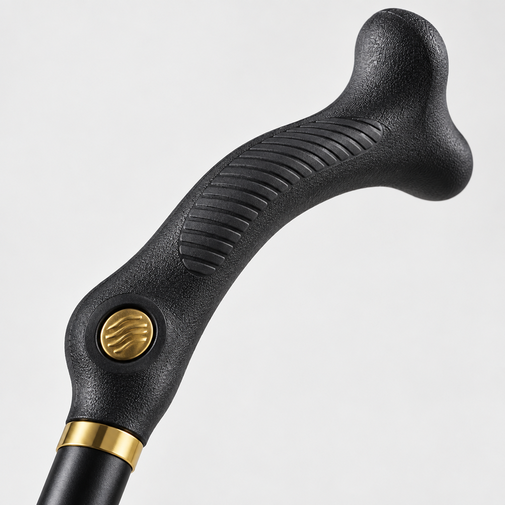 Close-up of the posture cane handle grip texture