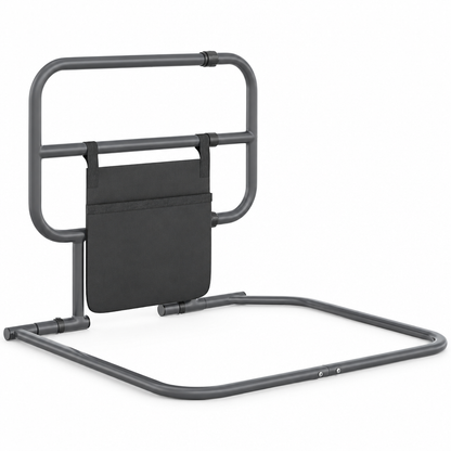 Folding bed rail for elderly adults with storage pocket, studio product photo