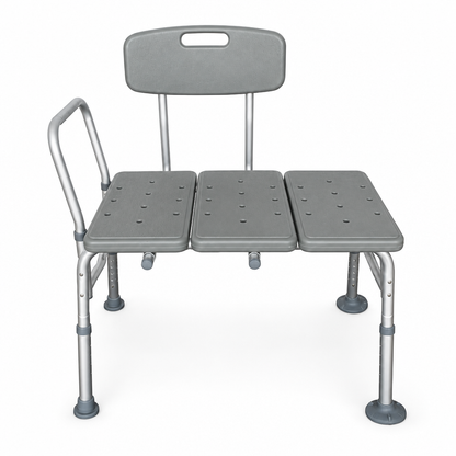 Grey three piece shower chair, studio product photo