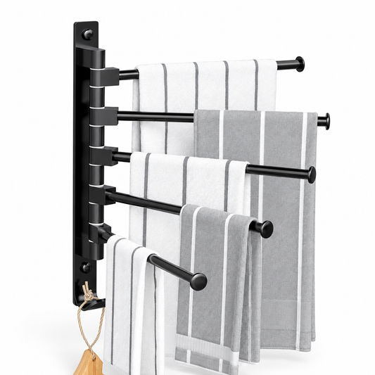 Multi-bar towel bar on a white studio background