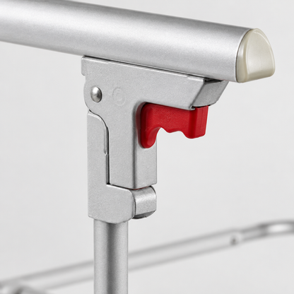 Close-up detail of the bed rail grip and fixing strap