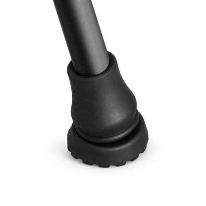 Black cane walking stick tip cover, studio product photo