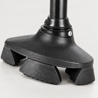 Close-up detail of the folding LED walking cane handle and finish
