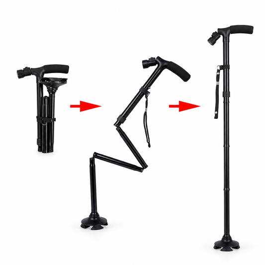 LED folding cane, studio product photo