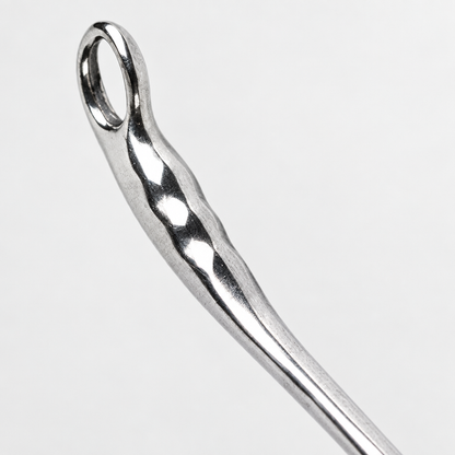 Close-up detail of the stainless steel shoe puller finish