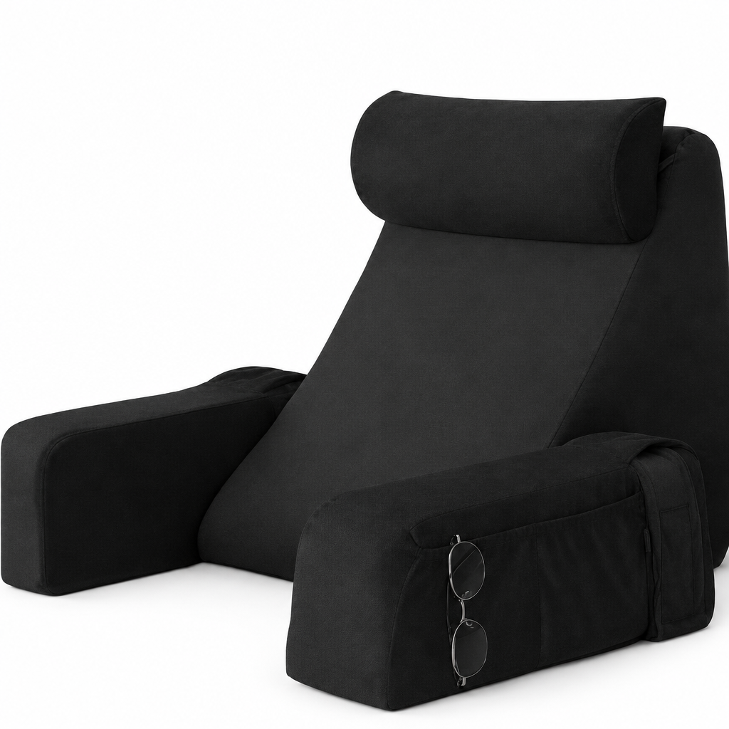 Removable lumbar support slope reading pillow, studio product photo