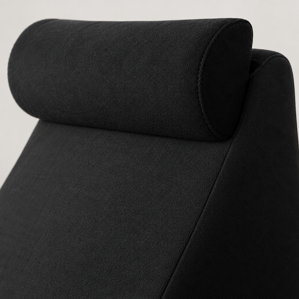 Close-up detail of the lumbar support pillow fabric texture