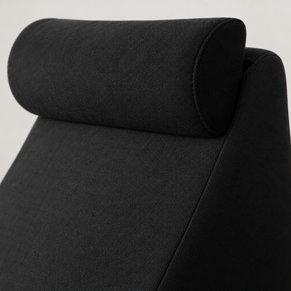 Close-up detail of the lumbar support pillow fabric texture