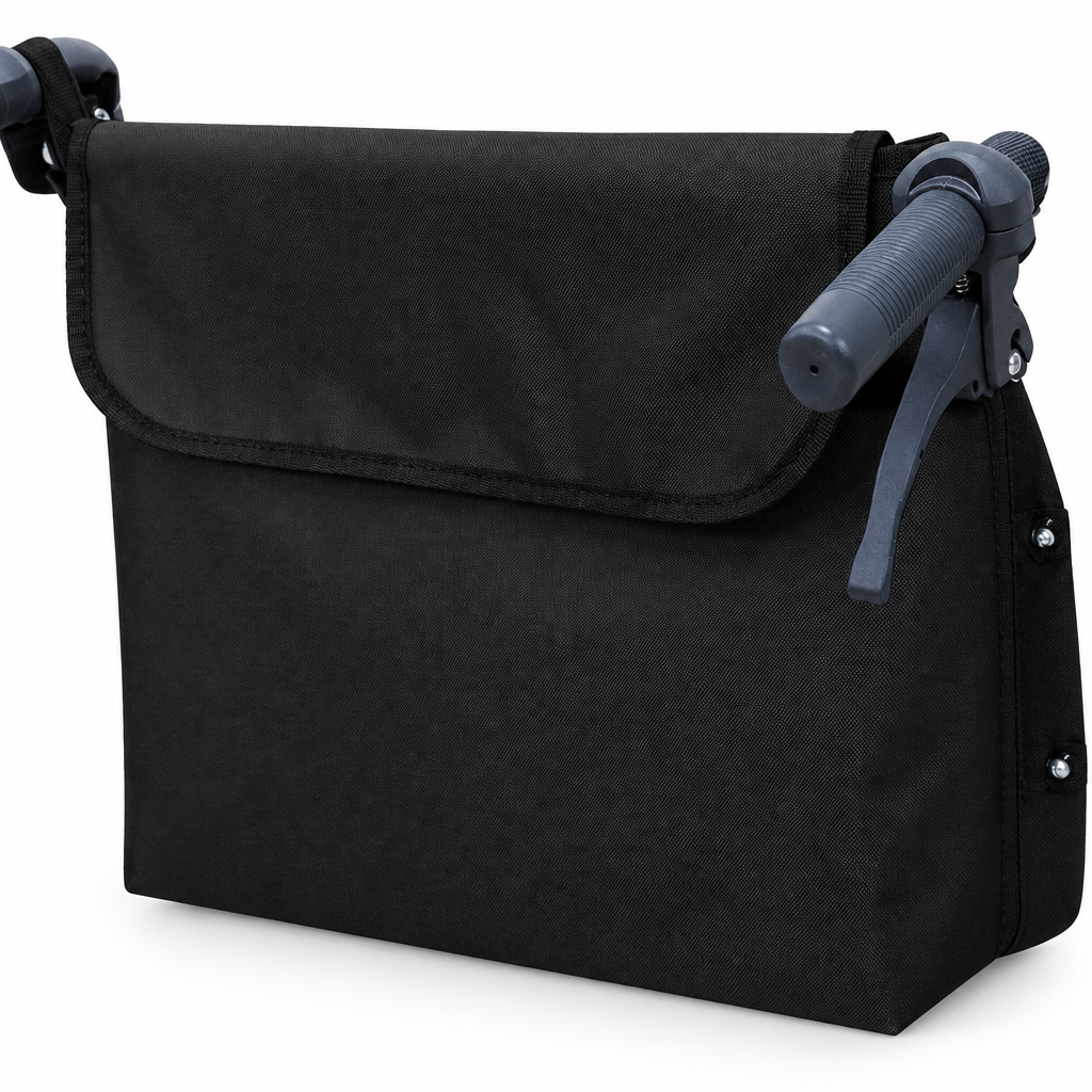 Wheelchair hanging storage bag backpack, studio product photo