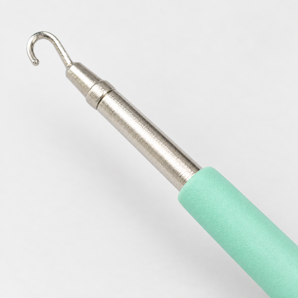 Close-up detail of the bracelet aid hook and clasp