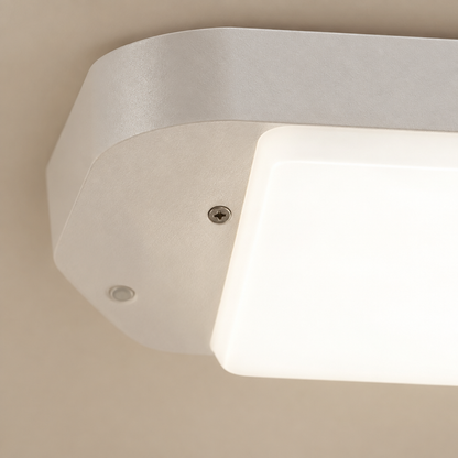 Close-up detail of the ceiling light diffuser surface