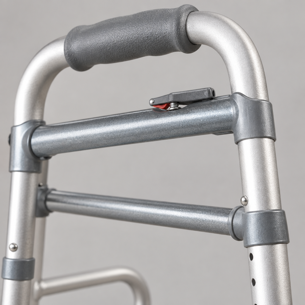 Close-up detail of the rubber threshold ramp textured surface