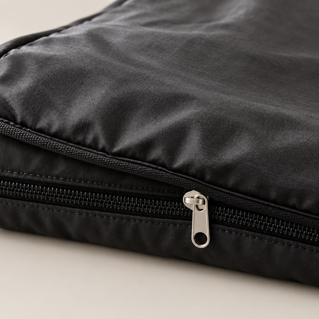 Close-up detail of sauna blanket material and stitching