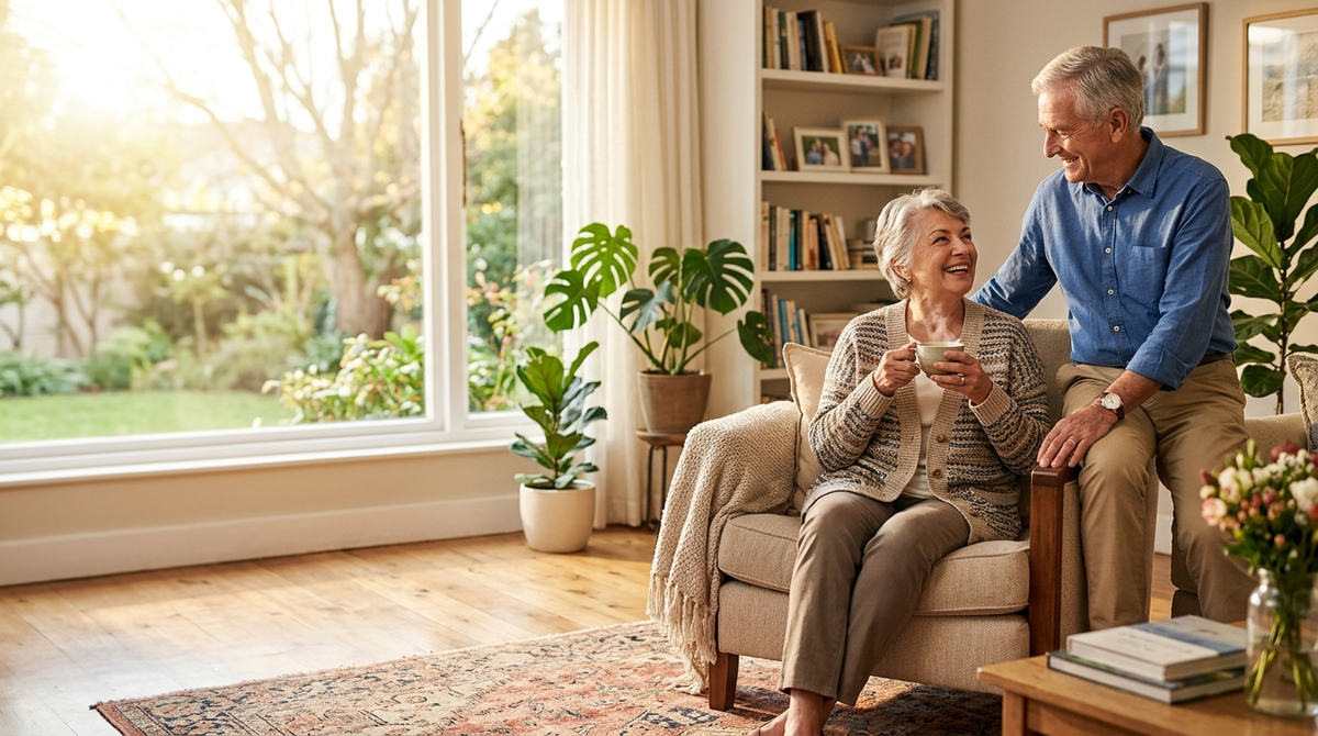 Senior couple relaxed and safe at home - Safe Havens Care